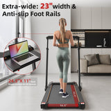 Hccsport Treadmill with Incline, 3 in 1 Under Desk Treadmill Walking Pad with Removable Desk Workstation 3.5HP Foldable Compact Walking Treadmills for Home Small Office with Wristband Remote Control