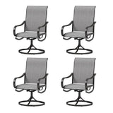MFSTUDIO Swivel Patio Dining Chairs Set of 4, Grey Textilene Fabric