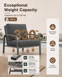 YURDAFY 4-Piece Aluminum Patio Furniture Set with Loveseat, 2 Chairs and Coffee Table, Outdoor Conversation Set with Thick Cushions for Backyard and Porch, Gray