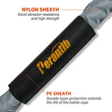 Perantlb Battle Rope with cloth sleeve -1.5/2 Inch Diameter 30' 40' 50' Lengths -Gym Muscle Toning Metabolic Workout Fitness, battle rope Anchor Strap Kit Included (1.5" x 30 ft Length) Perantlb