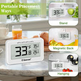 Geevon 2 Pack Refrigerator Thermometer Digital Fridge Thermometer IP65 Waterproof with Large LCD Display,Max/Min Record Function