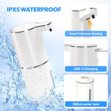 MTYGK 2 Pack Automatic Foaming Soap Dispenser,Touchless Foam Soap Dispenser,12.8oz Rechargeabled Wall Mounted Smart for Bathroom and Kitchen Dish Soap,Easy for Toddlers(White)