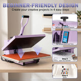 Heat Press Machine, Commercial Grade Manual T Shirt Press Machine with Slide-Out Base, Fast Heating