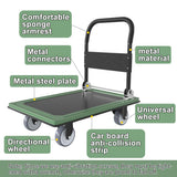 WUD Push Cart, Folding Mobile Platform Trolley,Thickened and Reinforced, 360° Swivel Wheels
