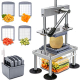 French Fry Cutter Goldtree Commercial Vegetable Chopper Professional Stainless Steel Potato Cutter Food Onion Dicer With 4 Replacement Blades for Tomatoes Fruit Carrots Cucumbers