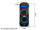 Fisher Portable Bluetooth Speaker PA Stereo System - Portable Wireless Karaoke Machine, Dual 6.5" Woofers, 80W Peak Power, Loud HD Sound, Bluetooth Speaker with RGB Lights, TWS, FM Radio, 2 Mic Inputs