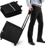 TOMKID Fireproof File Box with Wheels and Telescopic Handle, Foldable Utility Cart Folding Portable Rolling Crate, Fireproof Document Organizer