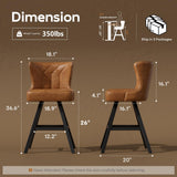Ollega 26" Brown Swivel Counter Height Bar Stools Set of 6, 18.9" Wide Seat