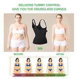 YADIFEN Waist Trainer Vest for Women,Zipper Corset Body Shaper for Tummy Control Neoprene Cincher Tank Top with Straps (Black-Fixed shoulder straps, S)