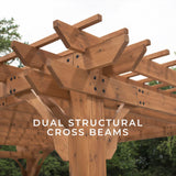 Backyard Discovery Beaumont 16' x 12' Traditional Cedar Wood Pergola Kit with Trellis Roof