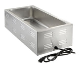 Kratos Commercial Electric Countertop Food Warmer |Large 4/3 Size Portable Steam Table Food Warmer for Catered Events |Stainless Steel | 120V, 1500 Watts (28W-532)