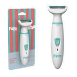 PalmPerfect Rechargeable Shaver for Women – Waterproof Electric Razor with Built-in LED Light – Includes Space-Saving Shower Wall Mount and USB Charging Cable – Safe for All Body Parts