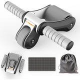 TEWONKAL Portable Ab Roller Wheel with Knee Pad & Storage Bag, Foldable Design Quiet Wheels with Smooth Bearings, At Home Gym Travel for Strength Training