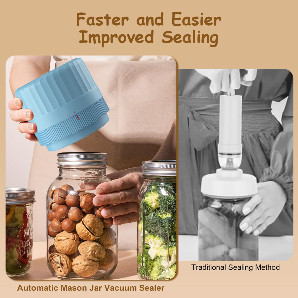 HTPOW Electric Mason Jar Vacuum Sealer - Fully Automatic Mason Jar Vac ...