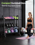 Leteuke Dumbbell Rack, 3 Tiers Heavy Duty Weight Rack for Home Gym, Trapezoidal Frame Space Saving Weight Storage Racks (1300LBS Capacity)