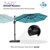 PURPLE LEAF Cantilever Umbrella 10 Feet Round 360° Rotation Turquoise