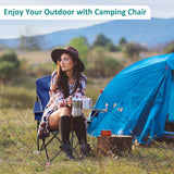 SAILARY Outdoor Folding Camping Chair with Cup Holder, Storage Bag, Large Anti-Sink Feet, 400lbs Capacity, 2 Pack Breathable Mesh Portable Chair for Camping, Beach, Fishing, Sports, Blue