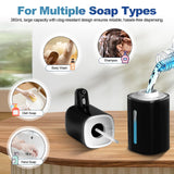 Automatic Liquid Soap Dispenser, 9 Adjustable Levels, 380ml/12.8oz, Auto Touchless Hand Soap or Dish Soap Dispenser,USB Rechargeable Dispenser, Black