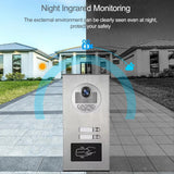 Multi-Unit Home Apartment Visual Intercom Doorbell System,7 Inch Monitor Wired Video Doorbell Door Phone Kits,IR Camera,Motion Detection, Swipe Card, Monitor, Tuya APP (1 doorbell +10 Monitor)