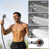 Debraltanner Portable Shower for Camping with 7800mAh Battery, Rechargeable Camping Shower with Intelligent LED Display, 3 Spray Modes, IPX8 Waterproof Outdoor Camp Pump for Hiking, Travel, Car, Pet