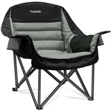 Youtanic Oversized Camping Chair, Portable Folding Camping Chairs with Side Pocket, Cup Holder and Carry Bag, Heavy Duty Outdoor Camping Chairs for Adults, Fishing, Sports, Trip, up to 400lbs, Style 4