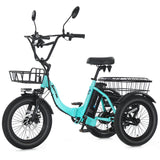 NARRAK Electric Tricycle for Adults,Fat Tire Folding Electric Trike,3 Wheels Electric Bicycle Bikes, Peak 700W/1100W Step-Thru Etrike with Removable Battery and Large Basket