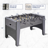 RAYKEEP Foosball Table, 54" Full Size Games Table w/ 2 Balls for Adults & Kids, Arcade Soccer Table for Home, Game Room, Office, Party (Dark Grey Wood Grain)