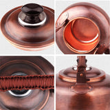 Whistling Kettle Teapot, Premium Copper Tea Kettle for Stove Top, Rustic Tea Pot with Ergonomic Handle, Work for All Stovetops, Brown(3.2 QT)