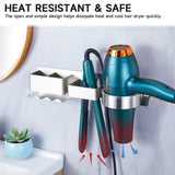 Oukimly Hairdryer Holder Wall Mounted Hair Straightener Holder, Blow Dryer Holder, Metal Hair Tool Organizer for Straighteners, Hair Dryer, Brush, Curling Iron (Silver)