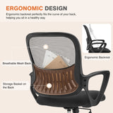 Sweetcrispy Home Office Managerial Executive Chair with Ergonomic Design, Mid-Back Mesh Swivel, Comfortable