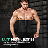 BVVU Waist Trainer for Men Waist Trimmer Tummy Control Sauna Sweat Belt Stomach Wrap Lower Belly Fat Back Support Black