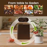TOPZEE Electric Composter:3L Kitchen Compost Bin Countertop Indoor Odorless, Kitchen Composter Auto-Cleaning, Turns Waste into Natural Fertilizer with a Single Button, Dark Brown
