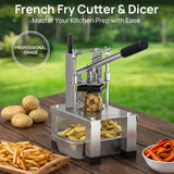 ARINOO French Fry Cutter,Professional Potato Cutter Slicer with Stainless Steel Blades,Stainless Steel Vegetable Chopper for Potato,Carrot,Cucumber,Onion,Home Use(3/8", 1/2", 1/4" Blades)
