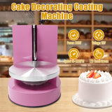 Cake Cream Spreading Machine, 4-12in Automatic Birthday Cake Frosting Coating Smearing Machine, 110V 200W Electric Cakes Decorating Machine, Pink