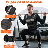 BAGAIL Weighted Vest Men, 20lbs/30lbs/40lbs Adjustable Weighted Vest for Woman with Removable Iron Weights - 40lb