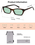SOJOS Trendy Cat Eye Polarized Sunglasses for Women Men, Retro 90s Y2K Small Thin Rectangle Sunnies SJ2670, Tortoise/Light Green Tint (Light Tint: Low-polarization)