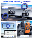 ZIDARO for MagSafe Car Phone Holder for Tesla Model 3/Y, Extended-Reach Arm Magnetic Mount for iPhone 17/16/15/14/13/12, 80+LBS Vacuum Suction Cup Mounts for Tesla Screen & Dashboard (Navy Blue)