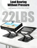 Adjustable Laptop Stand with 360 Rotating Base, Computer Stand for Laptop Ergonimic Foldable Laptop Riser for Desk