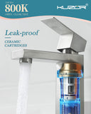 KUZOR Single Hole Bathroom Sink Faucet with Pop-Up Drain, Brushed Nickel