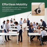 WXHYMXFDC Folding Conference Table with Wheels Modular Foldable Training Tables with Flip Top Business Style Wooden Training Table with Strong Metal Frame for Office Schools Libraries,White,55in,12