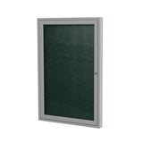 Ghent 24"x18" 1-Door Outdoor Enclosed Vinyl Bulletin Board, Shatter Resistant, with Lock, Satin Aluminum Frame - Ebony (PA12418VX-183), Made in the USA