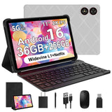 11 Inch Tablet Android 16 Tablets with Keyboard, 36GB RAM + 256GB ROM (2TB Expand), 1280 * 800 ISP Display