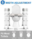 HOMLAND Raised Toilet Seat with Handles, Toilet Seat Riser for Seniors with Adjustable Height & Width, 400lb Handicap Elevated Toilet Seat for Elderly, Pregnant, Fit Any Toilet