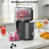 3-in-1 Juicer Machines, Cold Press Juicer 7“ Large Chute & 120oz – for Whole Vegetables & Fruits, High Juice Yield | Nut Milk | Natural Sorbet, Sliver