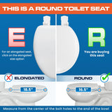 Plexon Soft Cushioned Toilet Seat, Round White, Slow-Close Lid and Seat, Quick-Release Hinges, Easy To Clean and Change, No Tools Required, Stain-Resistant, Durable Vinyl with Wood Core