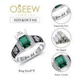 Oseew 2027 Men Gold Graduation Class Ring High School (White Gold)