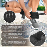 Aerobic Step Platform Set with Ankle Weights & Measuring Tape, Exercise Steppers for Home Gym Exercise Fitness, Adjustable Height 2 Level Risers Workout Step Platform Trainer, Black