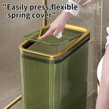 Transparent Trash Can, Bathroom Trash Cans with Lids, 2.6 Gallon Garbage Can for Bedroom