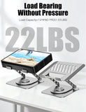 Adjustable Computer Stand with 360 Rotating Base, Ergonimic Foldable Laptop Riser for Desk Compatible