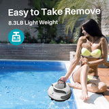 AquaGuard SE Robotic Cordless Pool Cleaner with Dual 30w Motors, Self-Parking, 120-Minute Runtime, Perfect for Pools Up to 40 Feet, Pool Cleaning Robot Vacuum